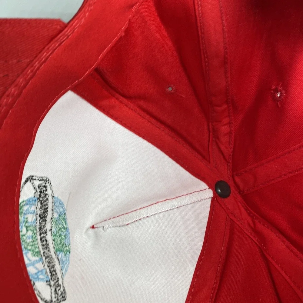 Vintage GOOD EARTH EQUIPMENT Snapback Baseball Hat Cap Embroidery Tools Red Gift - Picture 9 of 12